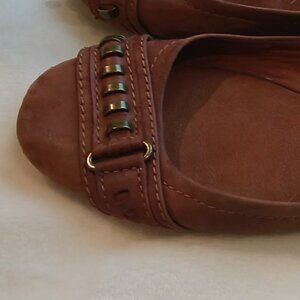 Gianni Bini 🌷 Womens Adorable Brown Copper Detail Ballerina Flats 🌷